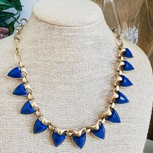 Stella & Dot Blue and Gold Statement Necklace